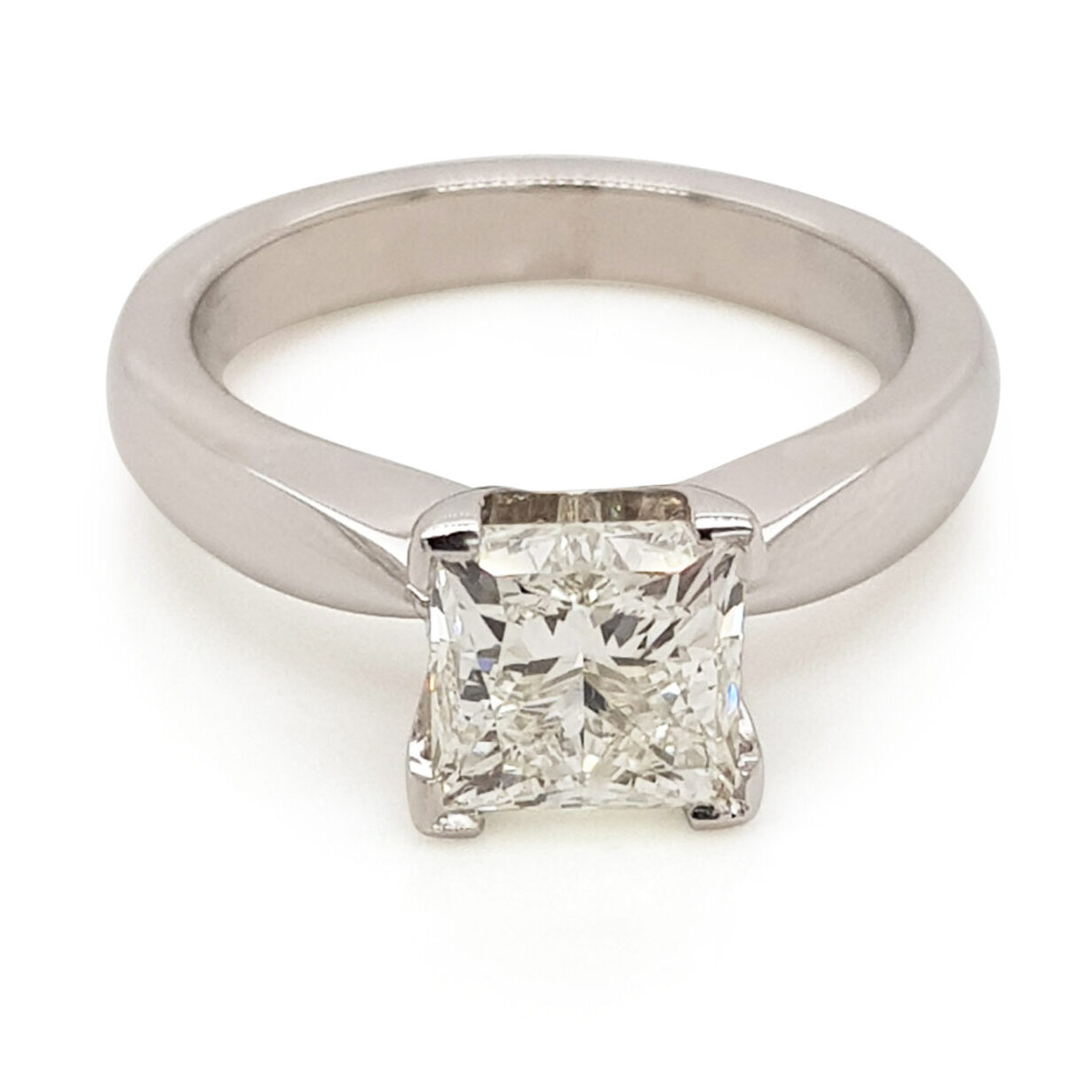 Custom Princess Cut Diamond Solitaire Engagement Ring