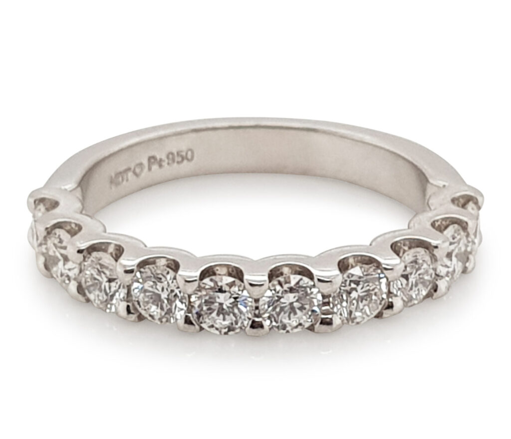 Custom Claw Set Platinum Diamond Wedding Ring
