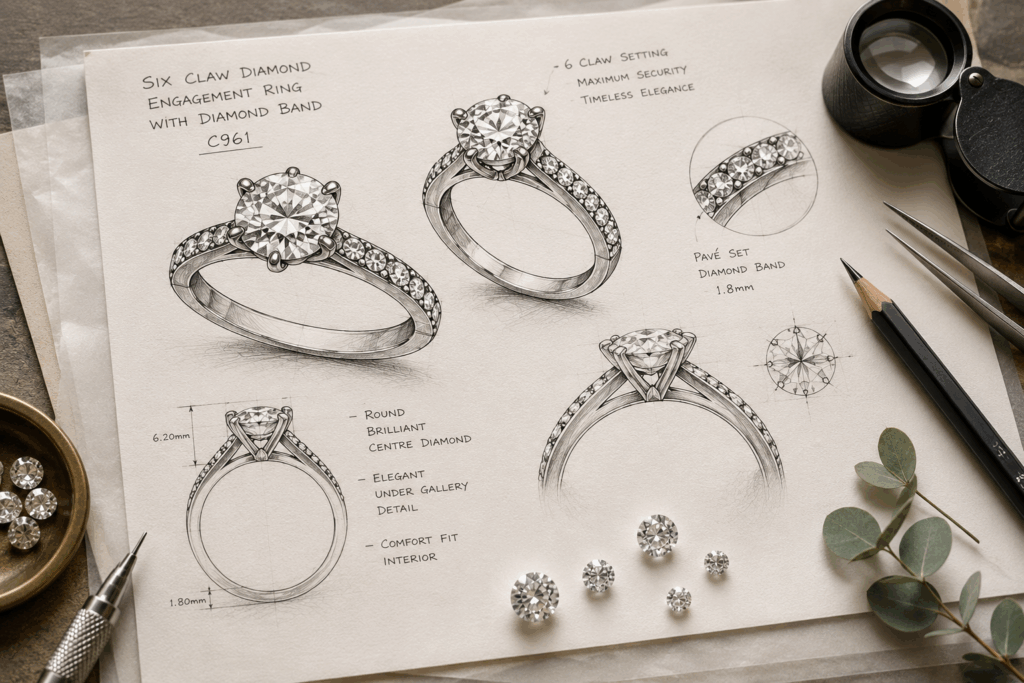 engagement ring sketch