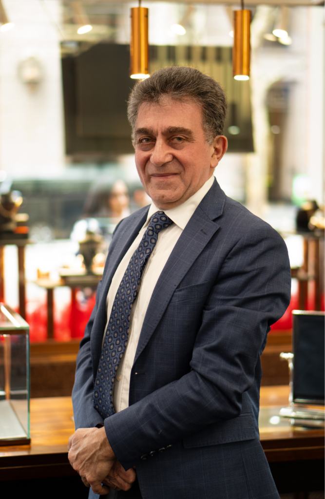Nicholas Theochari, founder and director of MDT DESIGN, in the Melbourne jewellery boutique.