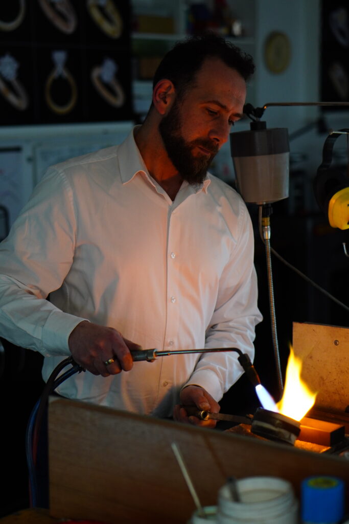 Kosta Theochari Melting gold in Melbourne workshop